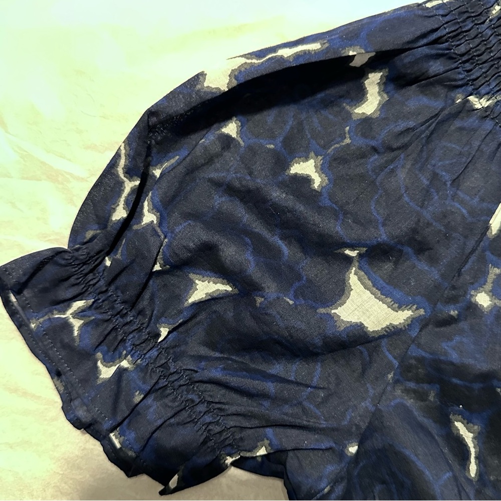 Vintage | Top | Floral Navy & Blue Printed Top - Picture 4 of 7